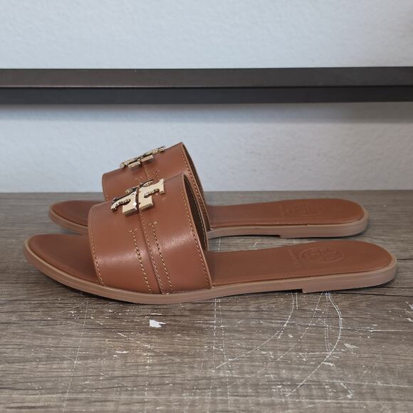 Tory Burch Shoes - Tory Burch Everly Women's Leather Slides Sandals Shoes Size 40 (9.5-10) Brown